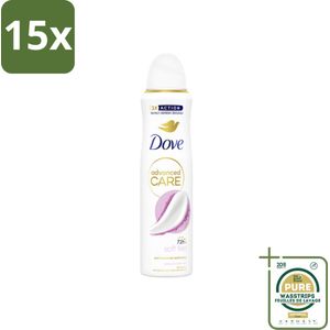 15 x Dove Deodorant Spray - Soft Feel - 150 ml - Grootverpakking - Dove Deodorant Spray Soft Feel - Anti-transpirant - Zweetbevoegd - Oksel Verzorging - Warme Geur