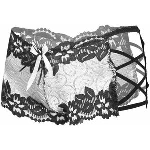 Sexy ondergoed - Sexy Lingerie - Kanten Ondergoed - Small - Small - Ondergoed met bandjes - Wit met zwart - Polyester - CHPN