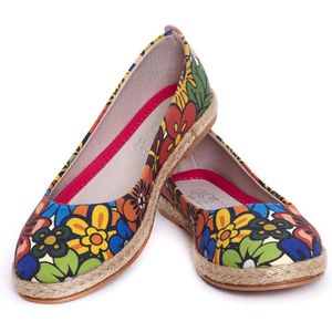 GOBY - Flowers - Ballerinas - Sneakers - Hoge kwaliteit - Handmade - Meisjesprint - Maat 39