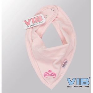 VIB® - Bandana slab Luxe velours - Kroontje (Roze) - Babykleertjes - Baby cadeau
