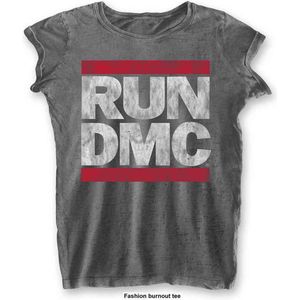 Run DMC - DMC Logo Dames T-shirt - M - Grijs