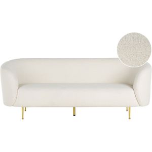 Driezitsbank - Wit - Bouclé - 100% Polyester