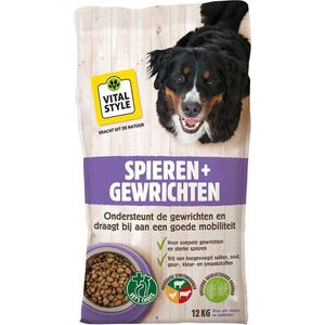 VITALstyle Hond Spieren+Gewrichten - Hondenbrokken - Voor Het Behoud Van Een Goede Mobiliteit - Met o.a. Zalmolie & Glucosamine - 12 kg