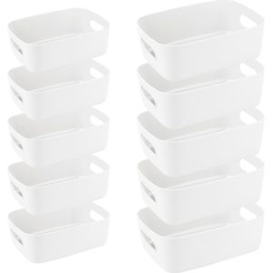 Unyqoos® Veelzijdige Kunststof Opbergdozen Set van 10 met Handige Handgrepen voor Diverse Ruimtes