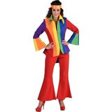 Magic By Freddy's - Regenboog Festival Jas Met Lang Achterpand Vrouw - Multicolor - XL - Carnavalskleding - Verkleedkleding
