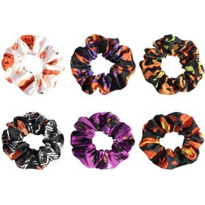 6-pack haarelastiekjes voor meisjes, 6-pack haarbanden, elastiekjes voor paardenstaarten, dikke darm haarelastiekjes in lentestijl, haarelastiekjes met bloemen, hoofdbanden voor dames