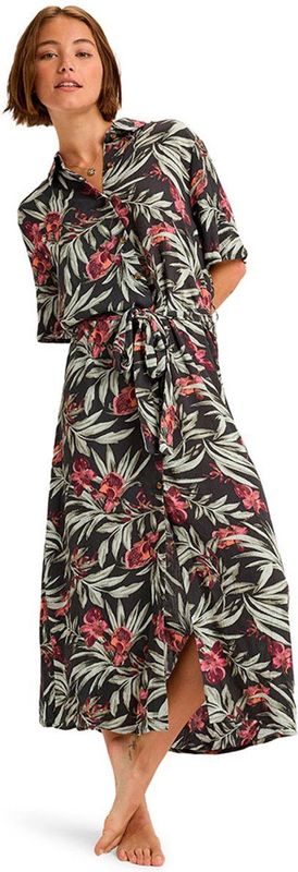Roxy Island Escape Printed Midi-jurk Met Korte Mouwen
