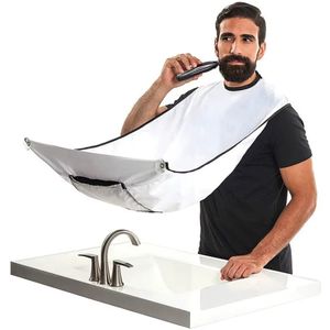 Actie4you® - Baard Schort – Scheerschort – Schort voor mannen - Baard Trimmen – Kapmantel – Scheer Cape - Inclusief Zuignap - Wit