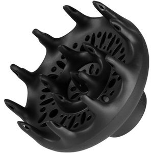 Zwarte orchidee haar diffuser, föhn voor föhns met een mondstuk met een diameter van 1,8-1,8 inch, geschikt voor krullend en golvend haar - zachtheid en controle. Uitgeblazen haar is zachter en pluiziger.