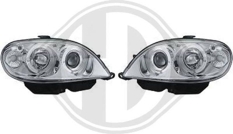 Diederichs - 4035580 - Koplampen Set - Chroom - Voor Voertuigen Met Lichthoogteregeling