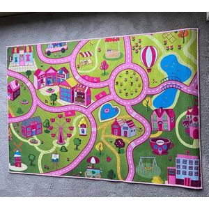 Speelkleed - speeltapijt -meisje roze - 140 x 200 cm - anti slip