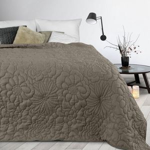 Oneiro’s luxe ALARA Type 4 Beddensprei Taupe - 220x240 cm – bedsprei 2 persoons - beige – beddengoed – slaapkamer – spreien – dekens – wonen – slapen