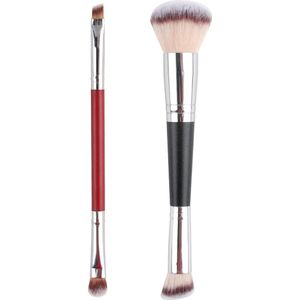 Dubbelzijdige Make-up Kwasten Set - 4-in-1 Functies - Ergonomisch - 2 Stuks