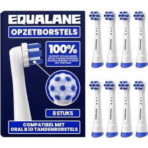 EQUALANE - Opzetborstels - Wit - Geschikt voor Oral B iO tandenborstels - 8 Stuks