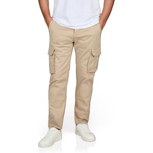 DENIMFY Heren Cargo Broek DFLuke tapered Beige Volwassenen