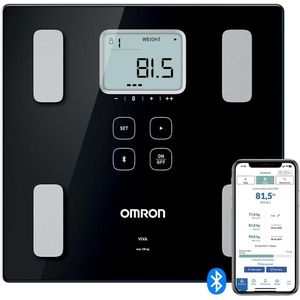 Slimme Bluetooth Weegschaal en Lichaamscompositiemeter voor Nauwkeurige Metingen van Lichaamsvet, Gewicht, BMI en Meer