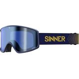 SINNER Sin Valley Skibril - Donkerblauw - Blauwe Spiegellens + Extra Roze Lens
