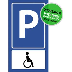 Pictogram/ bord XL Dibond | Parking invaliden | 27 x 50 cm | Bord E9a | Gehandicapten | Invalide | Parkeerplaats | Rolstoel | Mindervaliden | 1 stuk