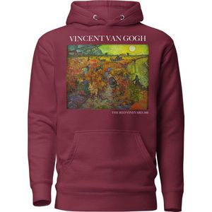 Vincent van Gogh 'De Rode Wijngaard' (""The Red Vineyard"") Beroemd Schilderij Hoodie | Unisex Premium Kunst Hoodie | Maroon | XL