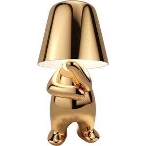 Sfeerverlicht® Golden Boy Eddy - Tafellamp Oplaadbaar - Draadloos en Dimbaar - Gadget - Bureaulamp
