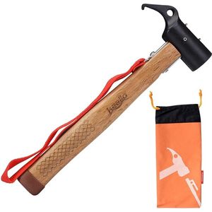 Camping hamer Tenthamer koolstofstaal outdoor multifunctionele hamer mallet haringentrekker voor tentharingen antislip hoofd design met bevestigingsband