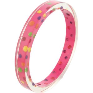 Behave - dames bangle roze met stipjes - speelse zomerstijl