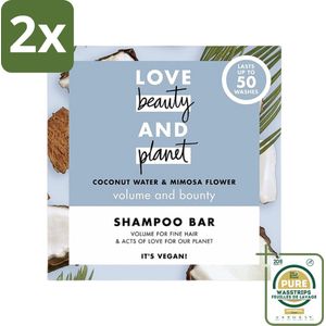 Love Beauty and Planet - Shampoo Bar - Coconut Water & Mimosa Flower - Hydratatie & Volume - 90 g - Voordeelverpakking - 2 stuks - Shampoo Bar - Kokoswater