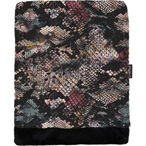 Melli Mello Luxe Plaid 130x170cm - Slangenprint - Luxe Fleecedeken: Plaid voor Stijlvolle Decoratie- Flanel Fleece Plaid voor Bank, Bed en Decoratie - Extra Zacht en Comfortabel- Keep Me Wild