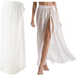 Pareo badpakjurk voor dames, lange sarongrok in badpakstijl, sexy wikkelrok als cover-up, pareo-outfit in één maat, kaftan met wandtapijt, Pareo voor strandvakantie, Strandrok wit voor vrouwen en meisjes, Strandkleding met zijbandjes - Cyslmuk®