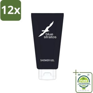 Blue Stratos - Douchegel - Verfrissende Geur - 200 ml - Voordeelverpakking - 12 stuks - Douchegel - Mannen