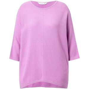 MIAMODA MIAMODA - Dames - Trui oversized glitterbreisel vleermuismouwen - Amethist - Maat 42+