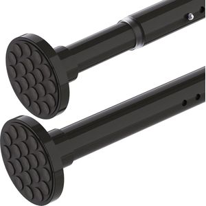 300 cm Long Telescopic Curtain Rod - No Drilling Required - Clothes Rail Shower Curtain Rod - Extra Long Curtain Rod for Bathroom Bedroom - Black - 255-310 cm - Diameter 32 mm