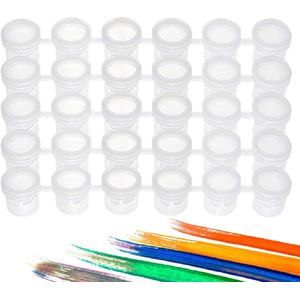 Verfstrepen verfbekers mini-verfpot 30 potten 3 ml verfpotten kleurpotten strepen verfpotjes mini-opbergcontainer kunststof verfbeker
