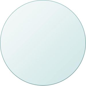 vidaXL - Tafelblad - rond - 500 - mm - gehard - glas