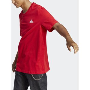 adidas Sportswear Essentials Single Jersey Geborduurd Small Logo T-shirt - Heren - Rood- XL