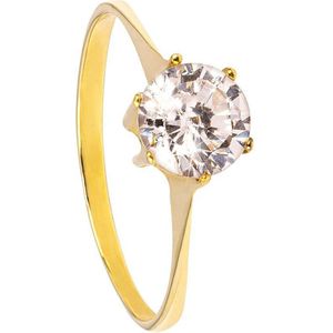 Di Lusso - Ring Padova - Swarovski Zirkonia - 14 Karaat Goud - Dames - 16.00 mm