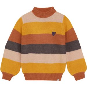 Noppies kids gestreepte trui oranje fijn gebreid