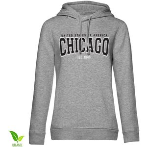 Hybris Chicago Illinois Girls Hoodie Damen Heather-Grey-S
