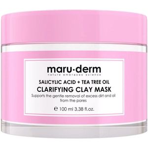 Maru.derm Kleimasker - Reinigend, Zuiverend en Exfoliërend Masker met Salicylzuur + Tea Tree Olie Zuiverende Clay Mask Tegen Mee-Eters en Acne, Poriën reiniger, Blackhead, 100 ML Veganistisch