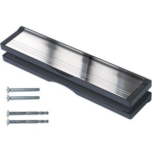Deurbrievenbus 30,6 cm met verstelbare brievenbus voor deuren 20-40 mm, anti-klikklep en tochtstrip - zwart/gepolijst zilver