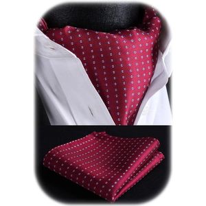 Heren bruiloft dassjaal stippen halsdoek zakdoek paisley ascot stropdas pochet - rood blauw One Size