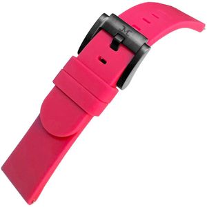 Marc Coblen / TW Steel Horlogeband Roze Silicone Rubber Zwarte Gesp - 22mm