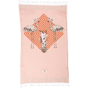 Mycha Ibiza – strandlaken – strandhanddoek – kikoy – flamingo – oranje – 100% katoen