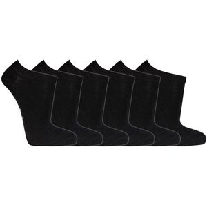 Sneakersokken | Kindersokken | Kleur: Zwart | Maat: Diverse maten | 6 paar