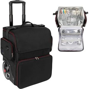 ApexArte® Kapperskoffer - Kapperstas - Visagie - Cosmetica Organizer - Zwart