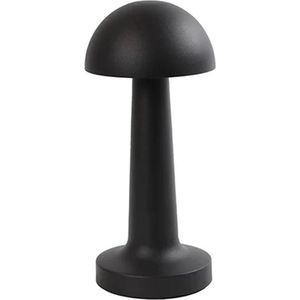 Tafellamp m/dichte kap ro Lampa zwart- Lengte 9cm/ B9 - Hoogte 21CM - Draadloos - oplaadbaar