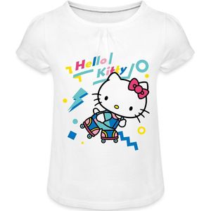 Hello Kitty Jaren 90 Stijlen Met Rolschaatsen Meisjes T-Shirt Met Plooien
