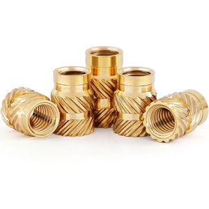 Provento - M6 Schroefdraadinzetstukken, 50 stuks, messing, metrische moeren, kunststof componenten