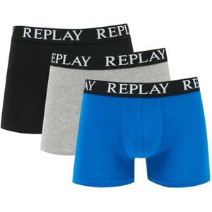 Replay Men´s Boxer Short (3 Pair Box) RP101102 - Black/Grey Melange/Turquoise - S