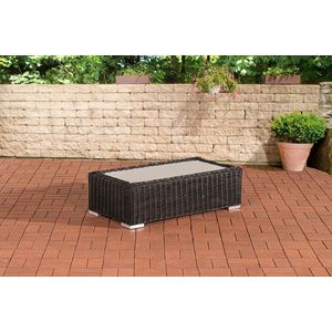 In And OutdoorMatch Loungetafel Lolita - Tuintafel rotan wicker - Eettafel - Buitentafel - Tuinmeubelen - Salontafel - Zwart - 110cm